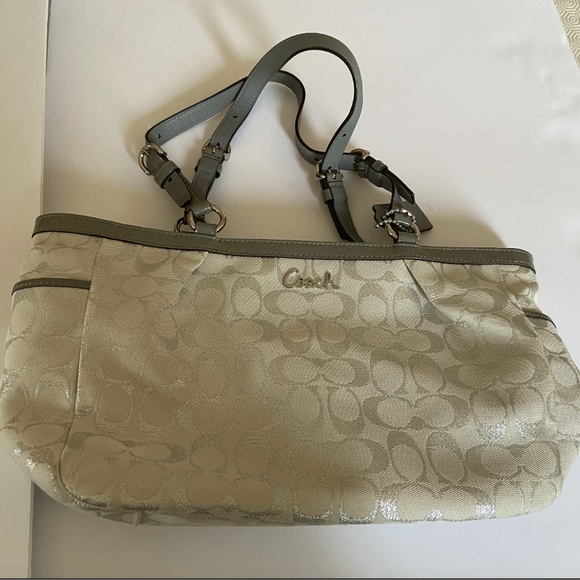 cream coach over the shoulder purse - Picture 1 of 4
